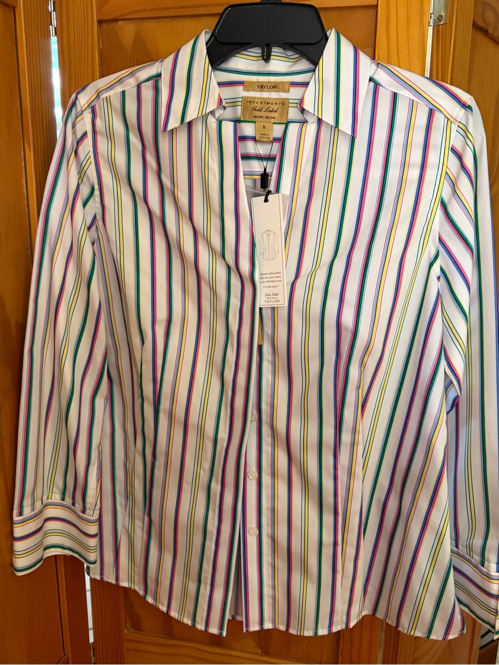 NWT Investments Button-Down Taylor Shirt w/Multicolor Stripes |Barbie, Kidcore